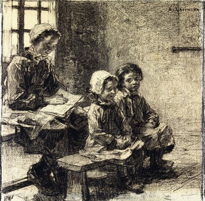 Kislányok a Mont-Saint-Pere Iskolában, alkotó: Leon Augustin Lhermitte