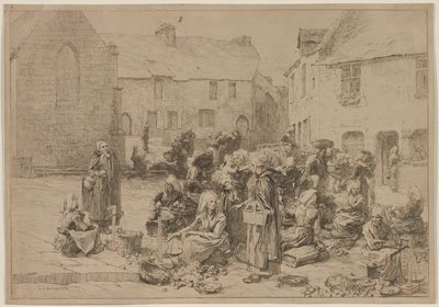 Az almapiac Landerneau-ban alkotó: Leon-Augustin Lhermitte