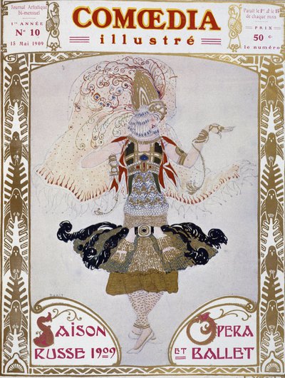Balett Russes táncos, Bakst, tehén. Illusztrált Comoedia”” alkotó: Leon Bakst