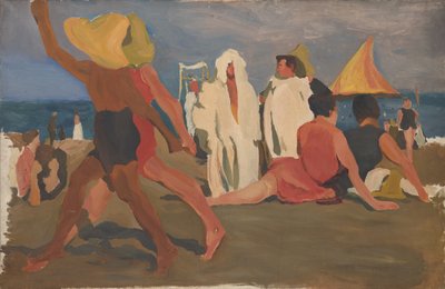Fürdőzők a Lidón, Velence Serge Diaghilev és Vaslav Nijinsky a tengerparton alkotó: Leon Bakst