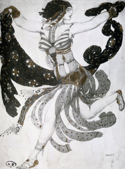 Kleopátra, balett jelmeztervezés, 1909 alkotó: Leon Bakst