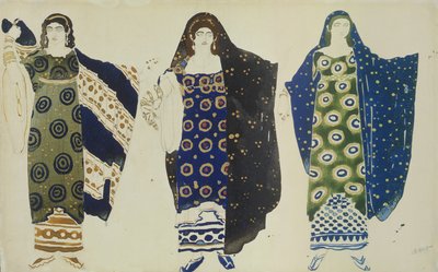Jelmeztervezés Oidipusznak a Colonusban, Sophoklész, 1904 (wc papíron) alkotó: Leon Bakst