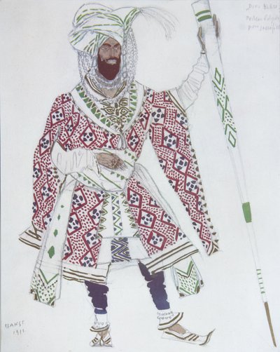 R. Hahn balettkék istenének jelmezterve, 1912 alkotó: Leon Bakst