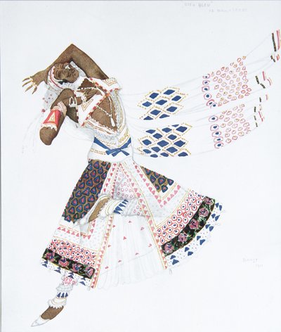 R. Hahn balettkék istenének jelmezterve, 1912 alkotó: Leon Bakst