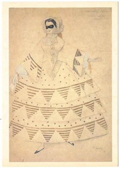 R. Schumann Karnevál című balettjének jelmezterve, 1910 alkotó: Leon Bakst