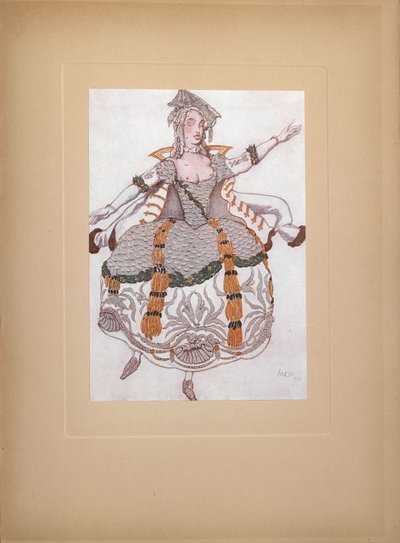 P. Csajkovszkij Csipkerózsika című balettjének jelmezterve, 1921 alkotó: Leon Bakst