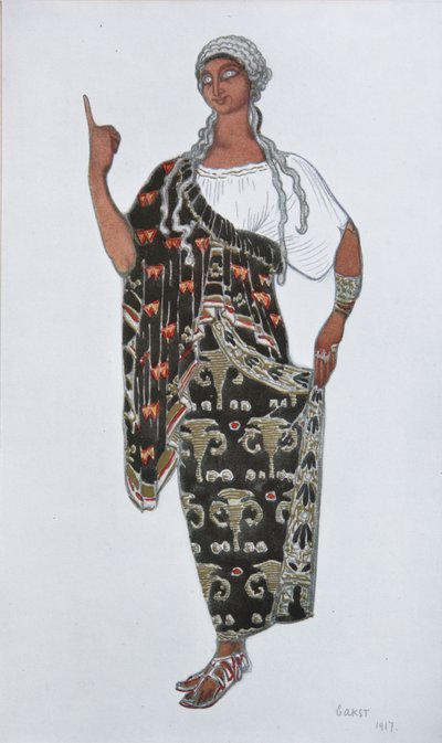 Jelmezterv Ildebrando Pizzetti Fedra című operájához, 1917 alkotó: Leon Bakst