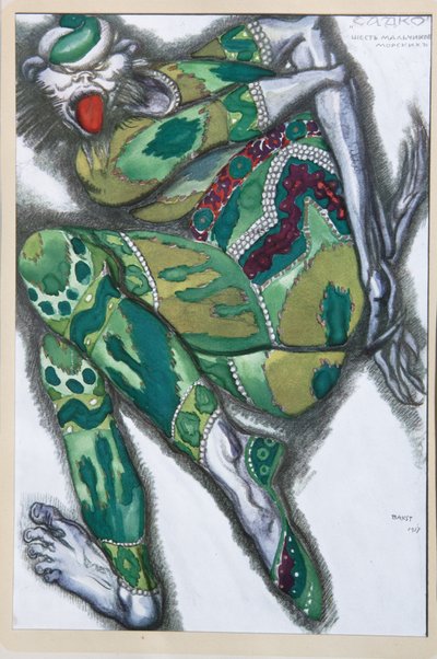 Jelmezterv N. Rimszkij-Korszakov Sadko című operájához, 1917 alkotó: Leon Bakst