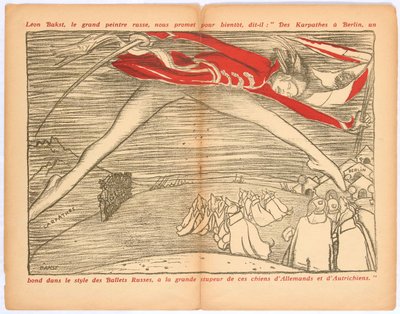 A Kárpátoktól Berlinig, ugrás az orosz balettek stílusában..., c. 1915. alkotó: Leon Bakst