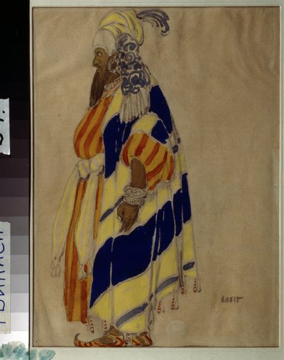 Jelmeztervezés Mily (Mili, Milli) Alekszejevics Balakirev (1837-1910) "Islamey" című balettjéhez. Leon Bakst (1866-1924) rajza. Tempera papíron Állami Grúz Művészeti Múzeum, Tiflis (Tbiliszi). alkotó: Leon Bakst