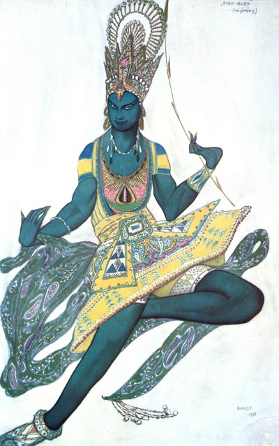 Le Dieu Bleu A kék isten, balettjelmezterv, 1911 alkotó: Leon Bakst