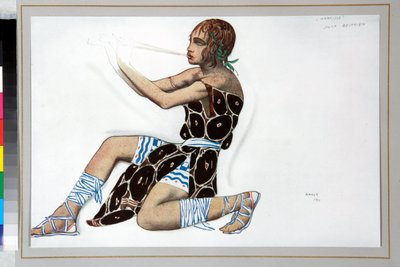 "Nárcisz" Jelmez, amelyet Leon Bakst (1866-1924) tervezett Nicolas Tcherepnine (1873-1945) "Narcisse" című balettjéhez alkotó: Leon Bakst