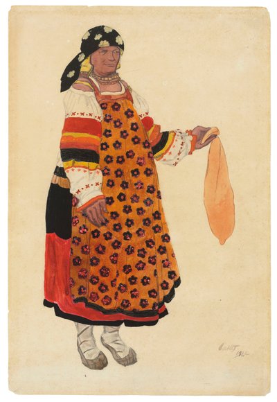 Parasztasszony. A párizsi Théâtre Femina Vaudeville Old Moszkva jelmezterve, 1922. alkotó: Leon Bakst