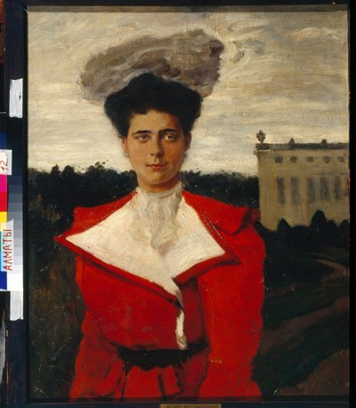 ""Orosz Helén Vlagyimirovna (1882-1957) portréja"" Leon Bakst (1866-1924) festménye, mérete 81x65 cm Olaj, vászon Kazah Köztársaság Állami Művészeti Múzeuma, Almati alkotó: Leon Bakst