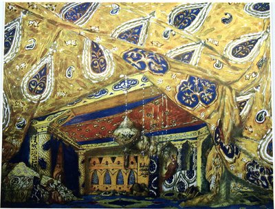 Színpadterv N. Rimszkij-Korszakov Seherezade című balettjéhez, 1910 alkotó: Leon Bakst