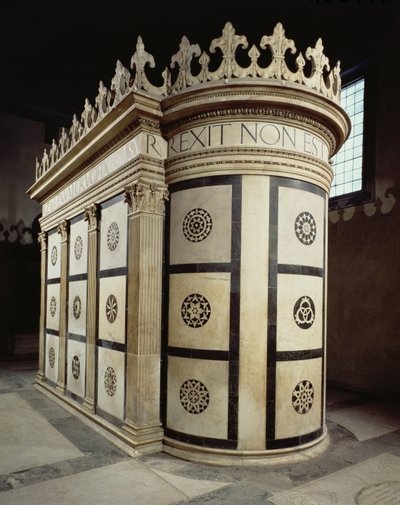 A Szent Sír kis temploma a Cappella Rucellaiban, 1467 (márvány) alkotó: Leon Battista Alberti