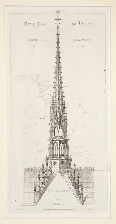 Notre Dame de Paris: Nyíl a keretben és az ólomban alkotó: Leon Gaucherel