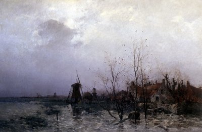 Töltött rétek Hollandiában (olaj, vászon) alkotó: Leon Germain Pelouse