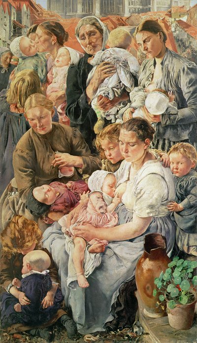 A nők, jobb oldali kép A munkás kora, 1895 alkotó: Leon Henri Marie Frederic