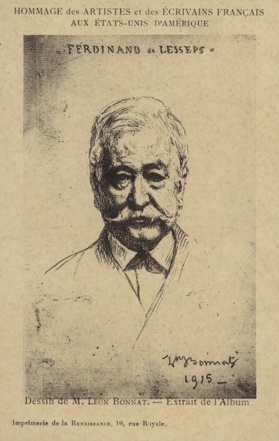 Ferdinand de Lesseps (1805-1894), francia vállalkozó és csatornaépítő alkotó: Leon Joseph Florentin Bonnat