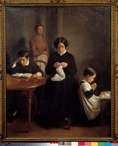 A művész családja, Le jeune bátyja tanult, anya és nővére pedig varrómunkát végzett. Leon Bonnat (1833-1922) festménye 1853 Bayonne, Musee Bonnat. alkotó: Leon Joseph Florentin Bonnat