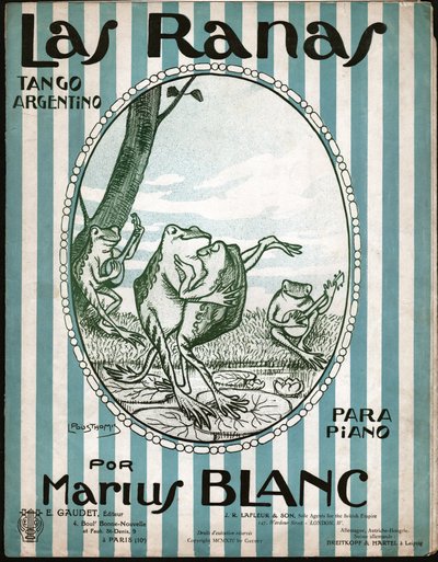 Tangót táncoló békák. 1914 (illusztráció) alkotó: Leon Pousthomis