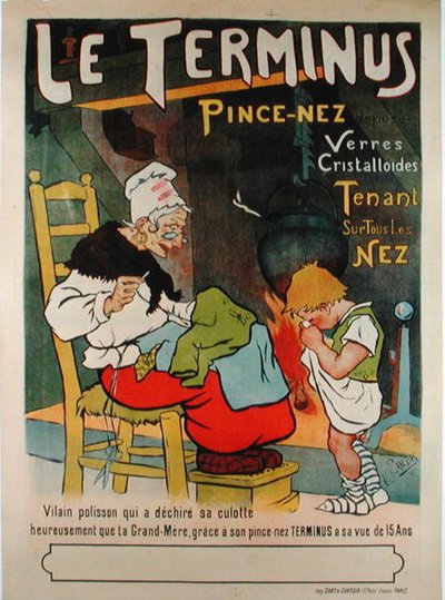 A „Le Terminus pince-nez”-t hirdető plakát alkotó: Leon Sandis