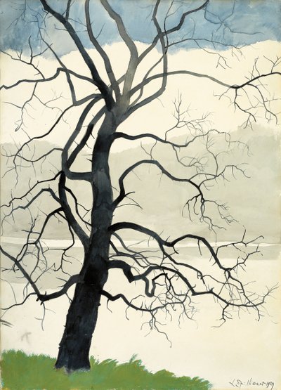 Magányos fa a tó szélén alkotó: Leon Spilliaert