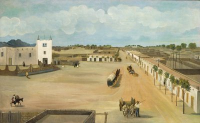 Régi Mesilla Plaza, kb. 1885-1886. alkotó: Leon Trousset