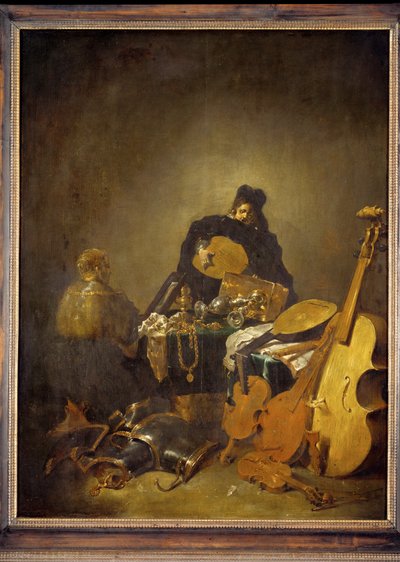 Vanitas (festmény tölgyfára) alkotó: Leonaert Bramer