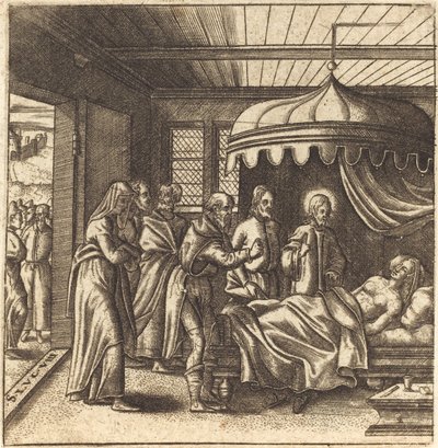 Krisztus felneveli Jairus lányát alkotó: Leonard Gaultier