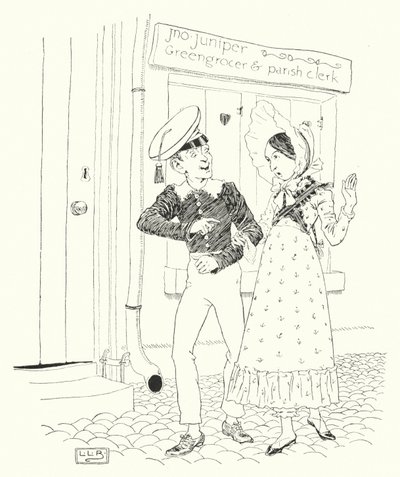 Tommy Snooks és Bessy Brooks szerepében (metszet) alkotó: Leonard Leslie Brooke