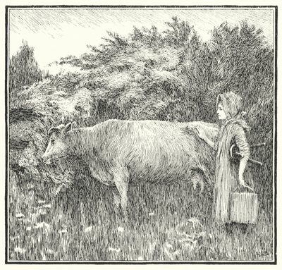 Nyugodt tehén, engedd le a tejedet (metszet) alkotó: Leonard Leslie Brooke