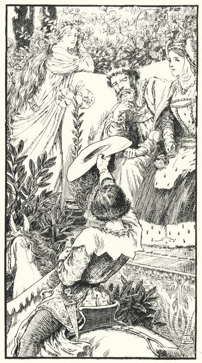 Itt jön egy buja wooer (metszet) alkotó: Leonard Leslie Brooke