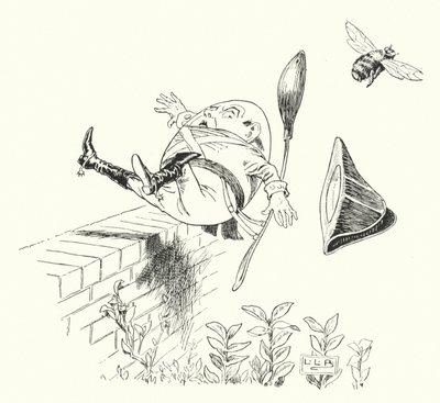 Humpty Dumpty a falon ült (metszet) alkotó: Leonard Leslie Brooke