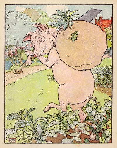 Illusztráció A három kismalachoz (színes litográfia) alkotó: Leonard Leslie Brooke