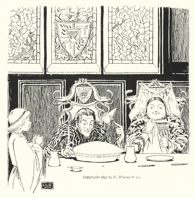 Jack Sprat nem ehet zsírt, a felesége nem evett soványt (metszet) alkotó: Leonard Leslie Brooke