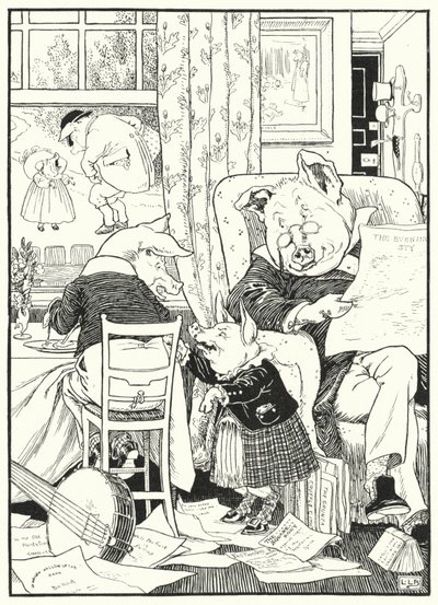 Az öt malac (metszet) alkotó: Leonard Leslie Brooke