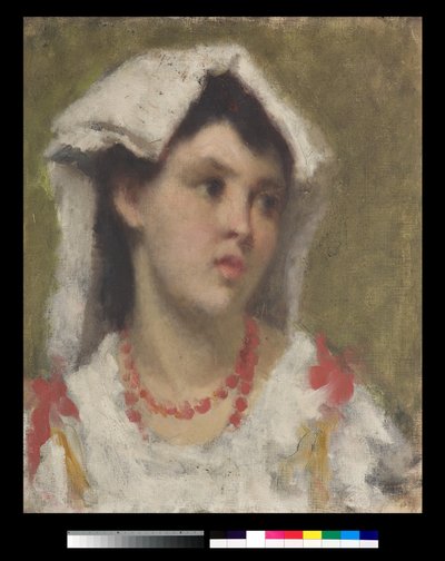 Egy fiatal nő portréja Ciociaria-ból, 1877 alkotó: Leonardo Bazzaro