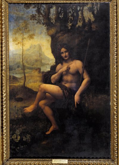 Bacchus-festmény Leonard de Vinci (Leonardo) műhelyéből (1452-1519) alkotó: Leonardo da (studio of) Vinci