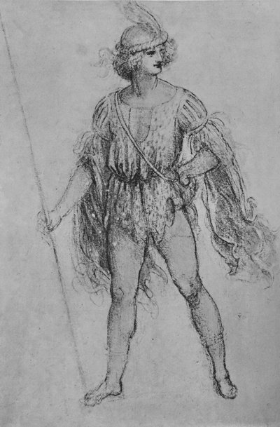 Egy fiatal lándzsával, c1480, 1945 alkotó: Leonardo da Vinci