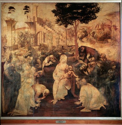 A mágusok imádása - olaj, fa alkotó: Leonardo da Vinci