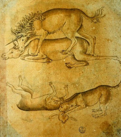Állatok (toll, tinta és mosás papíron) alkotó: Leonardo da Vinci