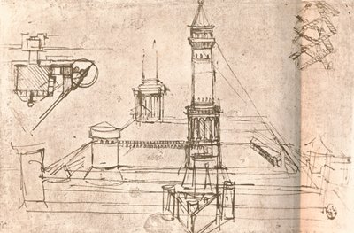 Kastélyépítészet, c1472-c1519 1883 alkotó: Leonardo da Vinci