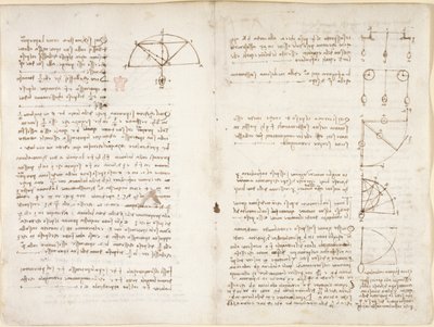 Arundel 263, f.10v, f.5 Megjegyzések és diagram a mechanikáról alkotó: Leonardo da Vinci