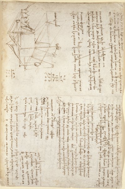 Arundel 263, f.127, Jegyzetek és vázlatos vázlat egy mechanikus markolóról perspektivikusan (oldalra), c.1503-5 (toll és tinta papíron) alkotó: Leonardo da Vinci
