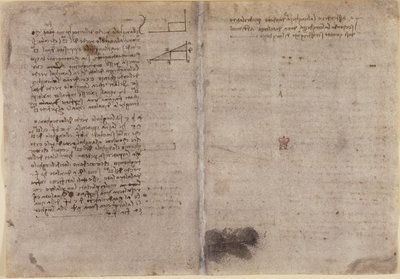 Arundel 263, f.245v, f.246r, Megjegyzések a geometriához (c.1518) a Codex Arundel-ből (toll és tinta papíron) alkotó: Leonardo da Vinci