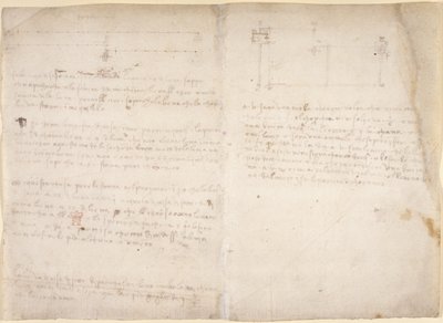 Arundel 263, f.265v, f.268 a „Codex Arundel”-ből (toll és tinta papíron) alkotó: Leonardo da Vinci