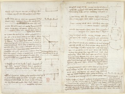 Arundel 263, f.8v, f.7 Megjegyzések és diagramok a mechanikáról alkotó: Leonardo da Vinci