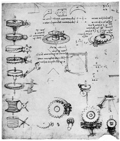 Fogaskerekek részlete, 15. század vége vagy 16. század eleje 1954. alkotó: Leonardo da Vinci
